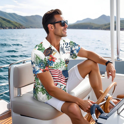 USA 250th Anniversary Hawaiian Shirt, Patriotic Eagle 4th Of July AOP Hawaii Shirt 685256