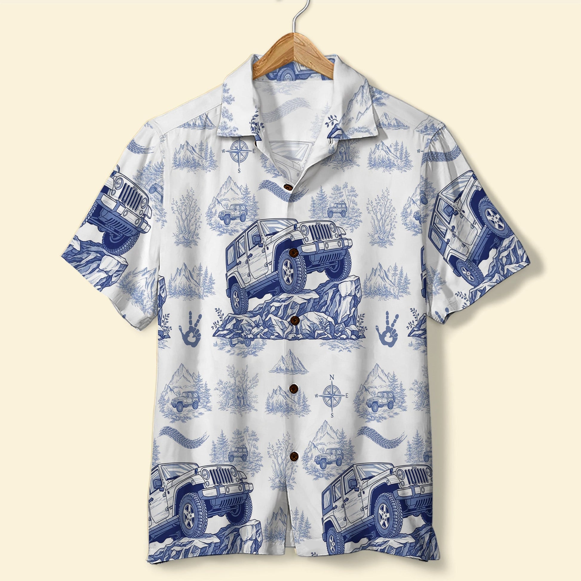 Gifts For Off-road Lovers, Vintage Toile Blue Pattern 02QHTN110625