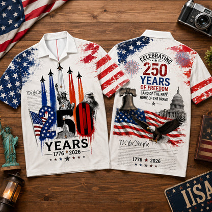 Proud American - Celebrated America 250th Anniversary Hawaiian Shirt - Gifts For Patriots 03nalu280526