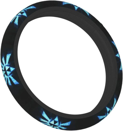 The Legend Of Zelda Steering Wheel Cover Legend Of Zelda The Tri-Force Wing Pattern Driving Wheel Cover Black Blue