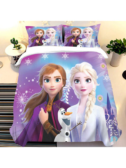 Frozen Bedding Set Sisters Elsa And Anna Graphic Duvet Covers Colorful Unique Gift