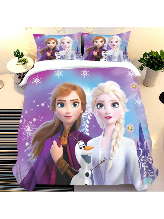 Frozen Bedding Set Sisters Elsa And Anna Graphic Duvet Covers Colorful Unique Gift