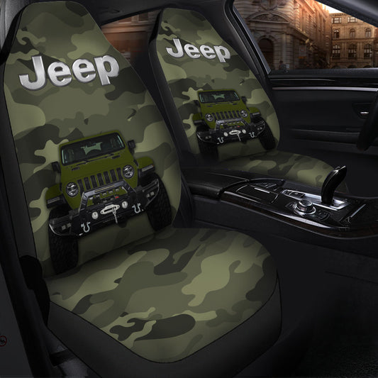 Green Jeep Camouflage Car Seat Covers
