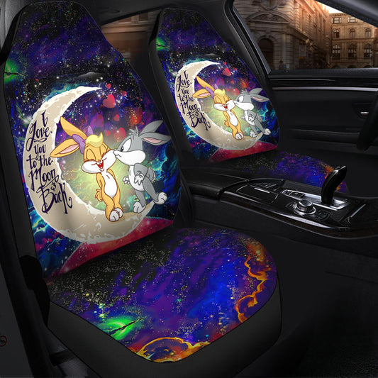 Bunny Couple Love You To The Moon Galaxy Car Seat Covers