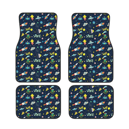 Alien Car Mats UFO Space Alien In The Space Pattern Car Floor Mats Colorful