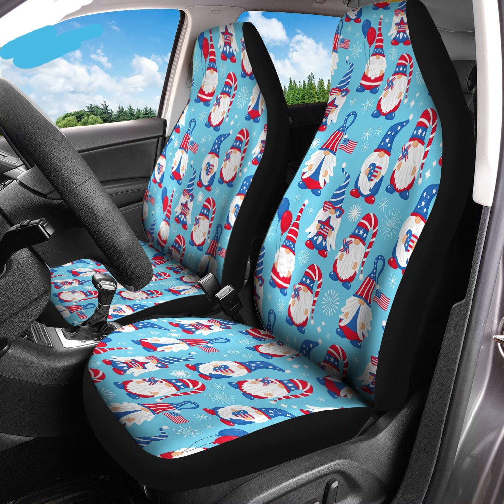 4th Of July Car Seat Covers Gnome 4th Of July Pattern Seat Covers Blue