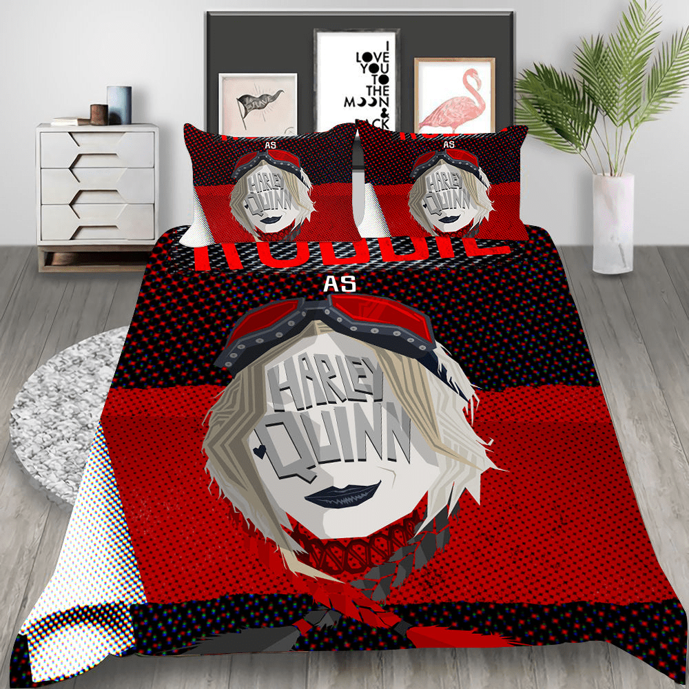 Harley Quinn Bedding Set DC Robbie As Harley Quinn Duvet Covers Red Unique Gift