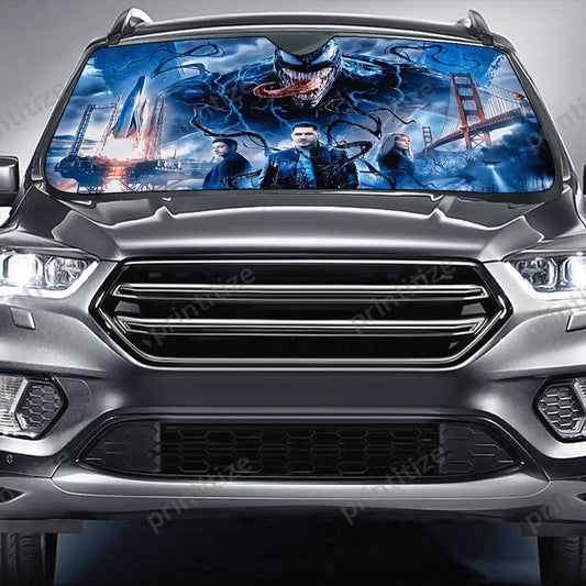 Venom Car Sun Shade Venom And Other Characters Winshield Sun Shade Blue