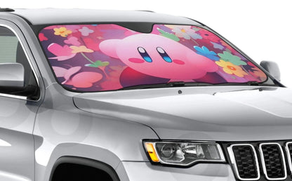 Kirby Car Sun Shade Kirby In The Flower Field Winshield Sun Shade Pink