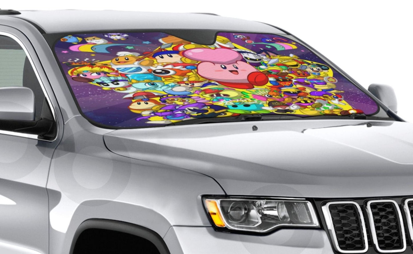 Kirby Car Sun Shade Kirby And Other Characters Pattern Winshield Sun Shade Colorful