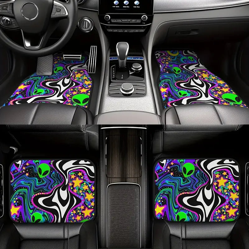 Alien Car Mats Alien Star Gradiant Color Car Floor Mats Colorful