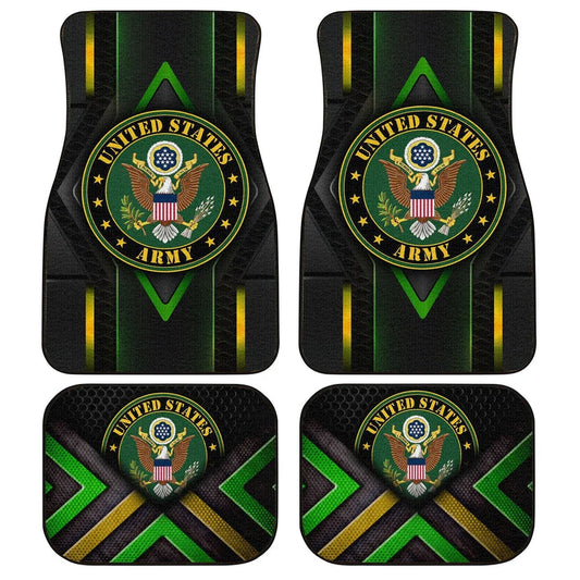 Veteran Car Mats Veteran US Army Military Symbol Car Floor Mats Black Green