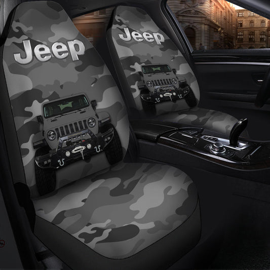 Gray Jeep Camouflage Car Seat Covers