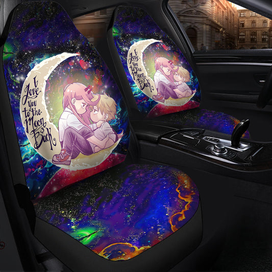 Chainsaw Man Denji X Power Love You To The Moon Galaxy Car Seat Covers