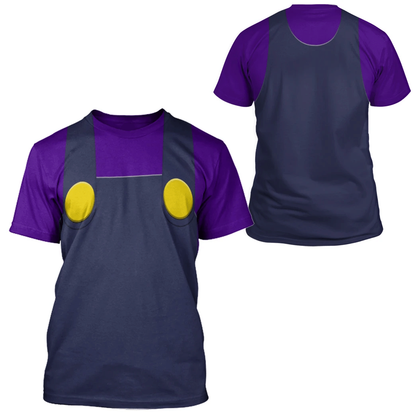 Super Mario Costume Hoodie Game Character Waluigi Costume T-shirt Sweatshirt Purple Unisex Adults