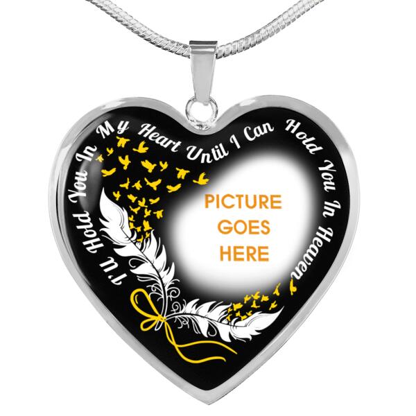 Personalized Memorial Heart Necklace Memorial I Will Hold In My Heart For Husband  Custom Memorial Gift M81B