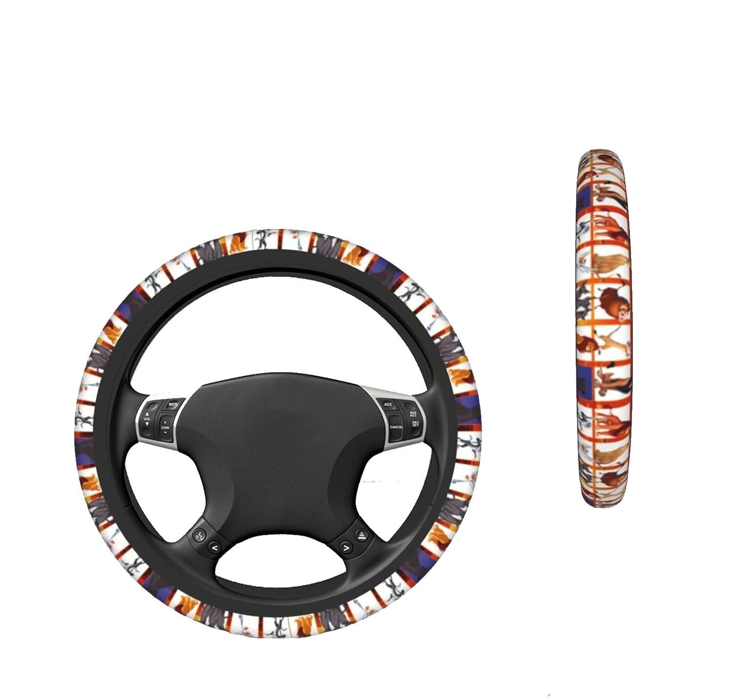 LK Steering Wheel Cover The LK All Characters Pattern Driving Wheel Cover Red White