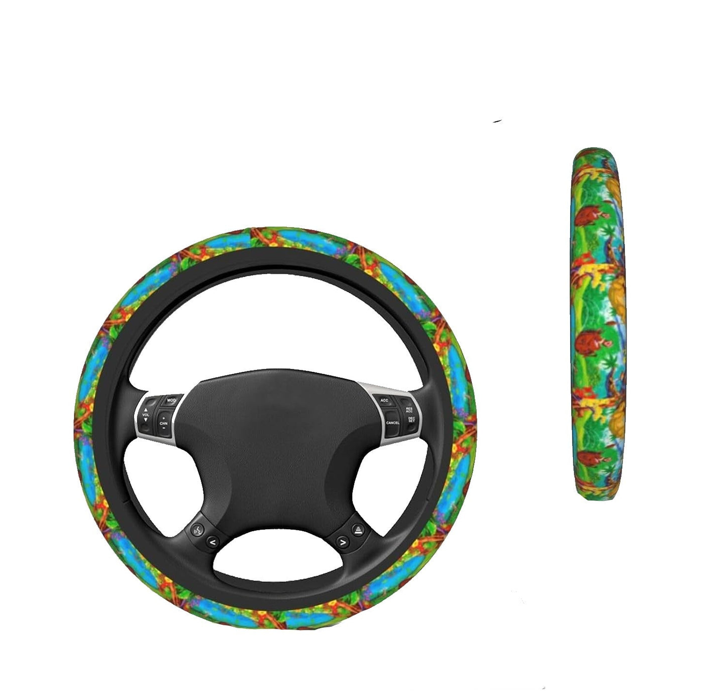 LK Steering Wheel Cover Simba Grown Up With Pumba And Timon Driving Wheel Cover Colorful