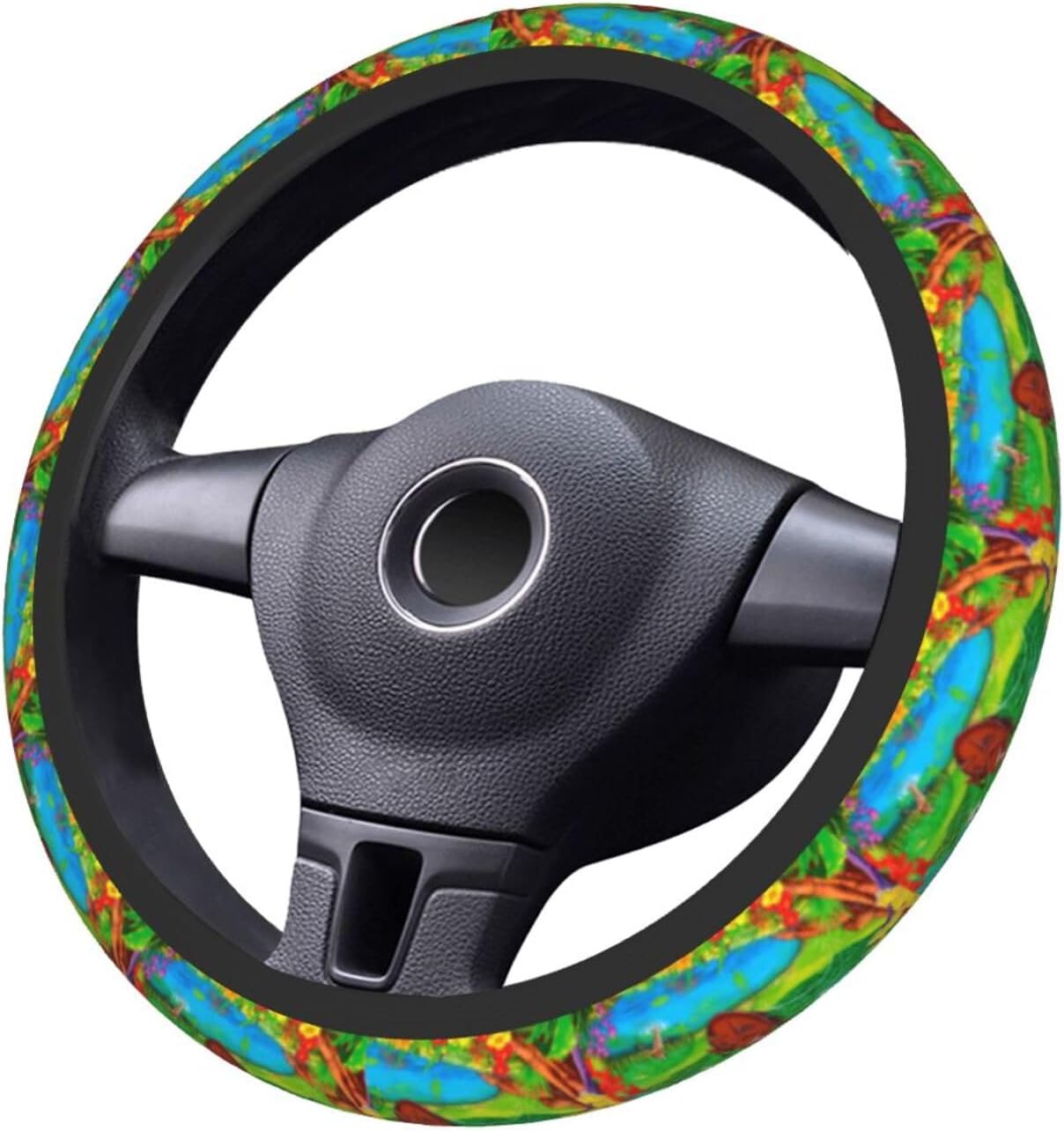 LK Steering Wheel Cover Simba Grown Up With Pumba And Timon Driving Wheel Cover Colorful