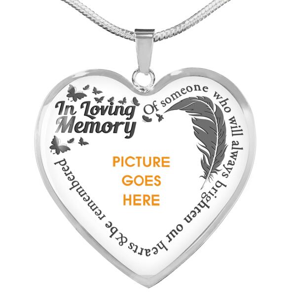 Personalized Memorial Heart Necklace Butterfly In Loving Memory For Mom Dad Grandma Daughter Son Custom Memorial Gift M253.1
