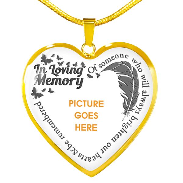 Personalized Memorial Heart Necklace Butterfly In Loving Memory For Mom Dad Grandma Daughter Son Custom Memorial Gift M253.1