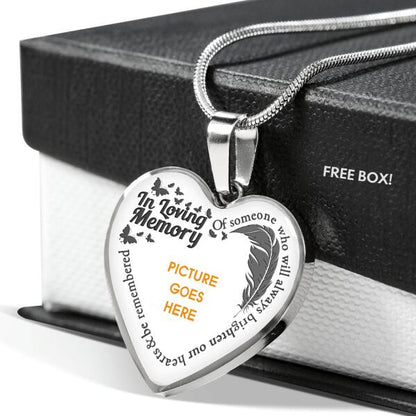 Personalized Memorial Heart Necklace Butterfly In Loving Memory For Mom Dad Grandma Daughter Son Custom Memorial Gift M253.1