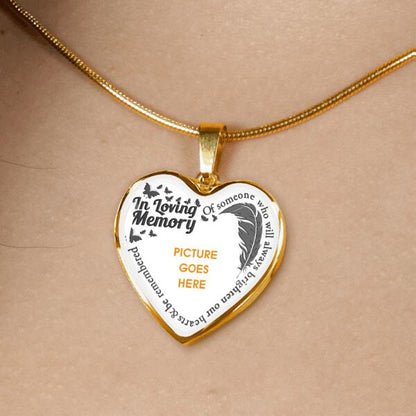 Personalized Memorial Heart Necklace Butterfly In Loving Memory For Mom Dad Grandma Daughter Son Custom Memorial Gift M253.1