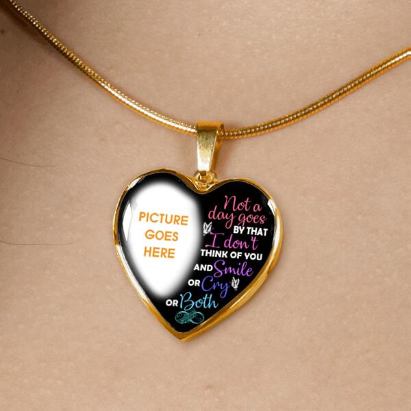 Personalized Memorial Heart Necklace Not A Day Goes By  or Mom Dad Grandma Daughter Son Custom Memorial Gift M289