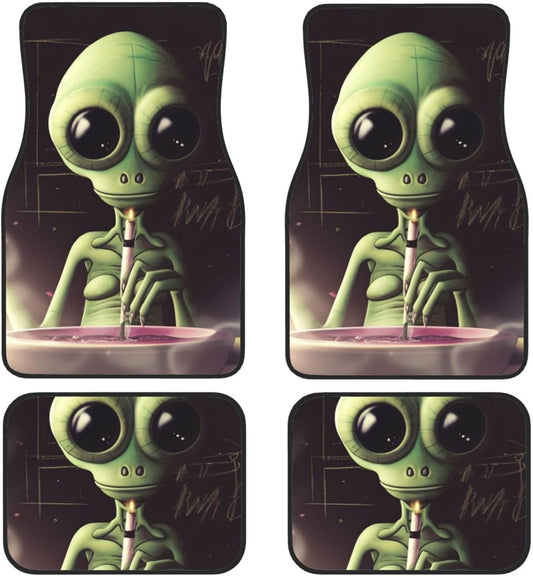 Alien Car Mats Alien Smoking And Cooking Car Floor Mats Black Green