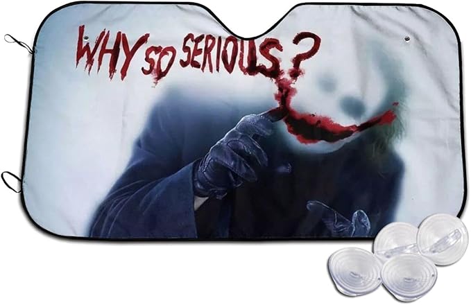 Joker Car Sun Shade Joker Shadow Why So Serious Winshield Sun Shade Black White