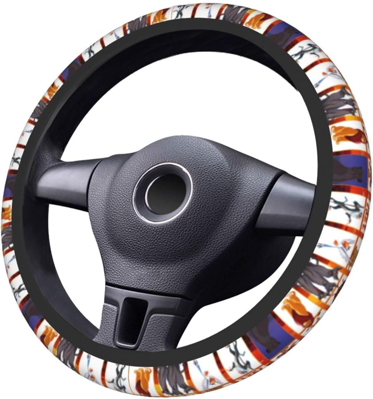 LK Steering Wheel Cover The LK All Characters Pattern Driving Wheel Cover Red White