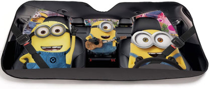 Minions Car Sun Shade Minions Singing Playing Guitar Winshield Sun Shade Colorful