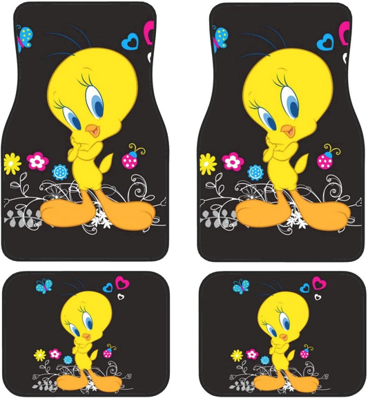 Looney Tunes Car Floor Mats Looney Tunes Cute Tweety Standing With Flower Car Mats