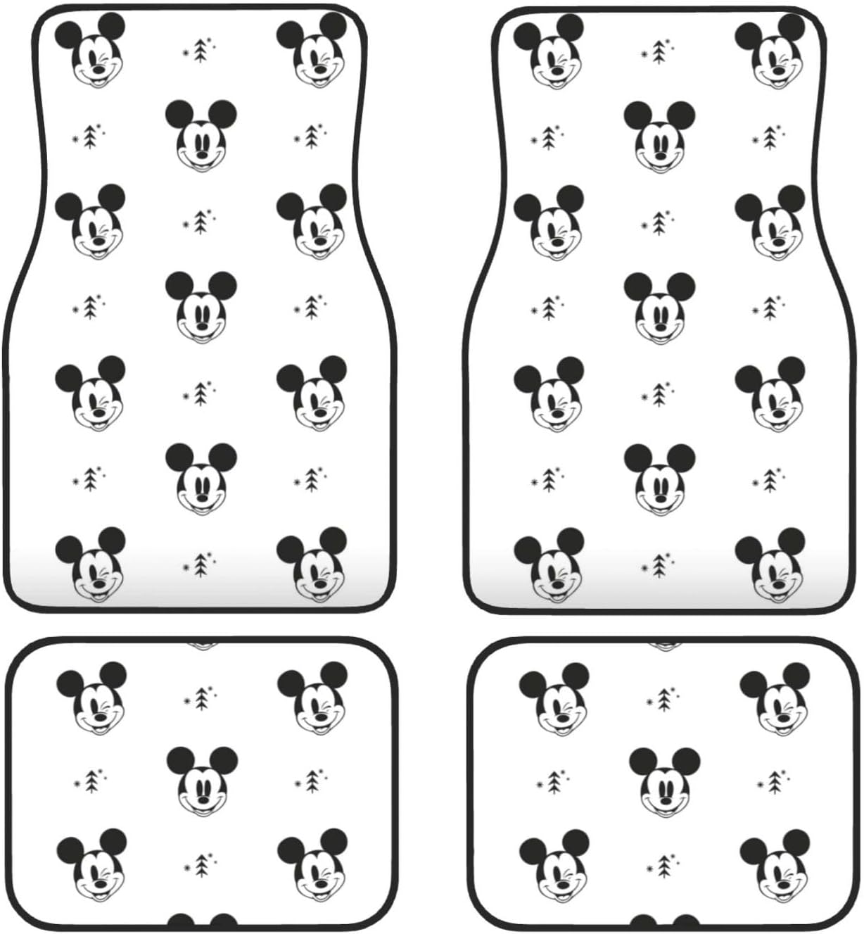 MM Car Mats DN MM Blinking Eyes Head Pattern Car Floor Mats Black White