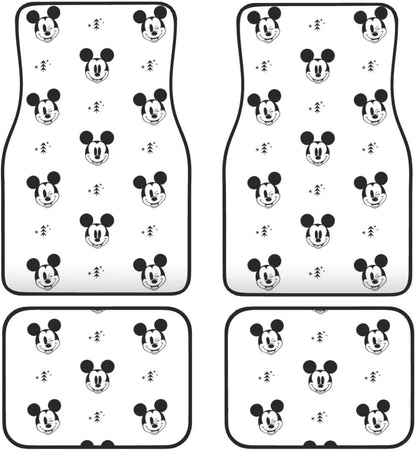 MM Car Mats DN MM Blinking Eyes Head Pattern Car Floor Mats Black White