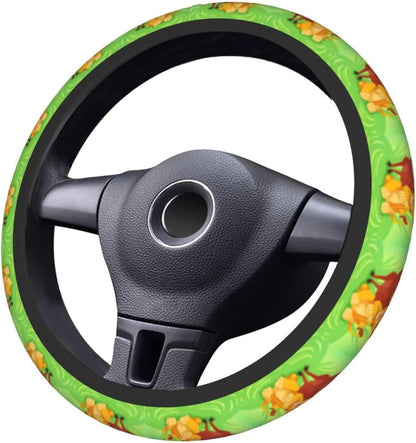 LK Steering Wheel Cover Simba Pumba And Timon Happy Driving Wheel Cover Colorful