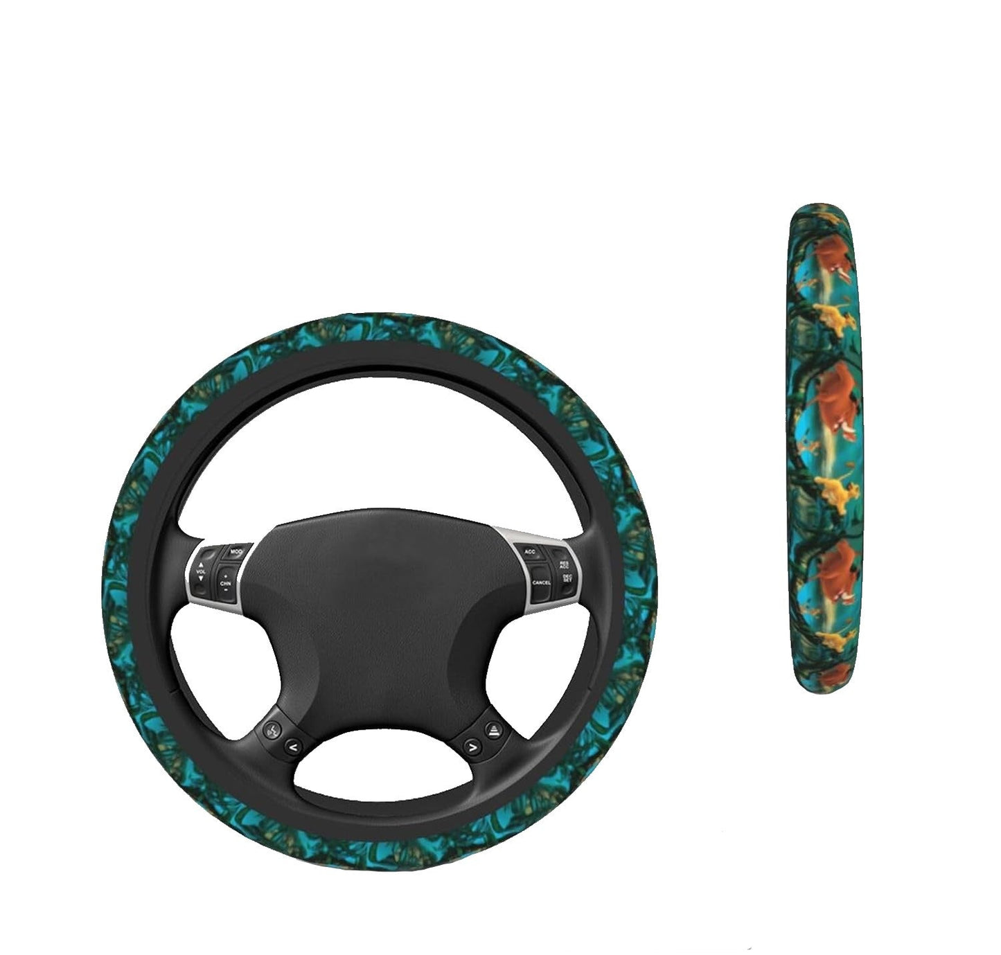 LK Steering Wheel Cover Simba Pumba And Timon Happy Walk Driving Wheel Cover Colorful