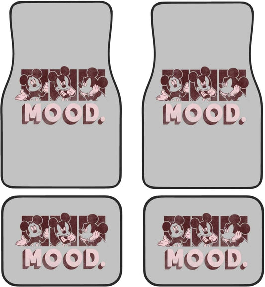 MM Car Mats DN MM Mood Emotions Graphic Car Floor Mats Pink Gray