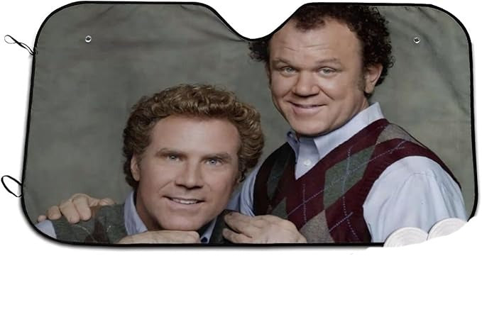 Step Brothers Car Sun Shade Step Brothers Taking Photo Pose Winshield Sun Shade Gray