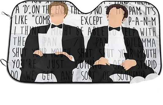 Step Brothers Car Sun Shade Step Brothers Quotes Pattern Winshield Sun Shade Black White