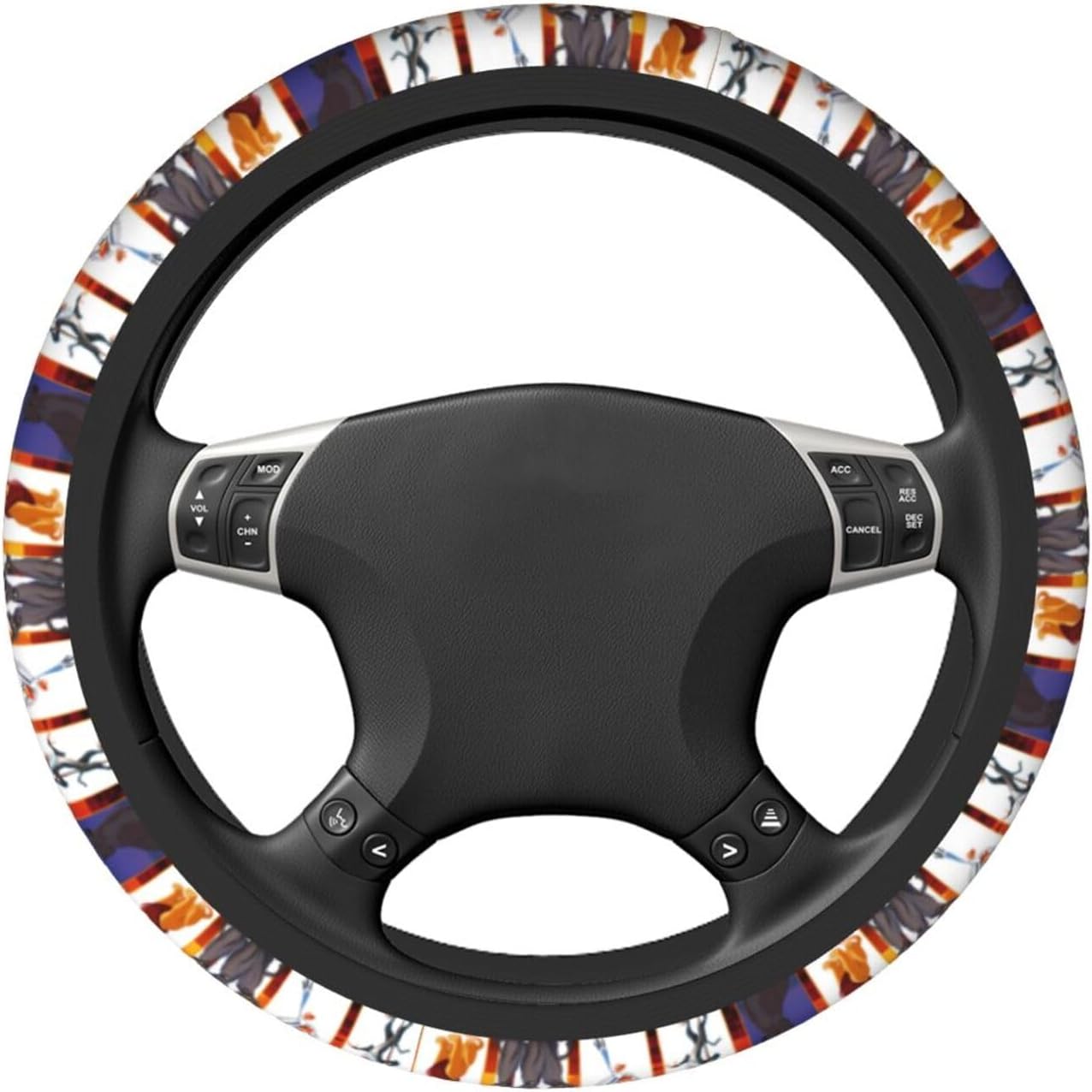 LK Steering Wheel Cover The LK All Characters Pattern Driving Wheel Cover Red White