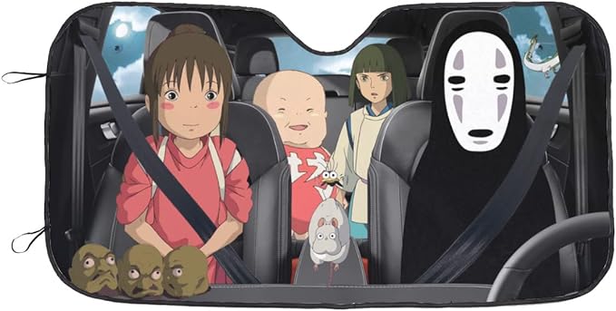 SGhibli Car Sun Shade Spirited Away Characters Graphic Winshield Sun Shade Colorful