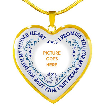 Personalized Valentine Wife Heart Necklace I Promise You For My Whole Life For Wife Custom Family Gift F78