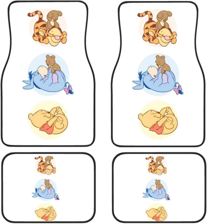 WTP Car Mats Chibi Pooh And Friends Lying Car Floor Mats Colorful