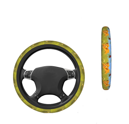 LK Steering Wheel Cover The Lion Cub Playing Pattern Driving Wheel Cover Colorful