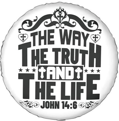 Jesus Spare Tire Cover The Way Truth And The Life Tire Covers White