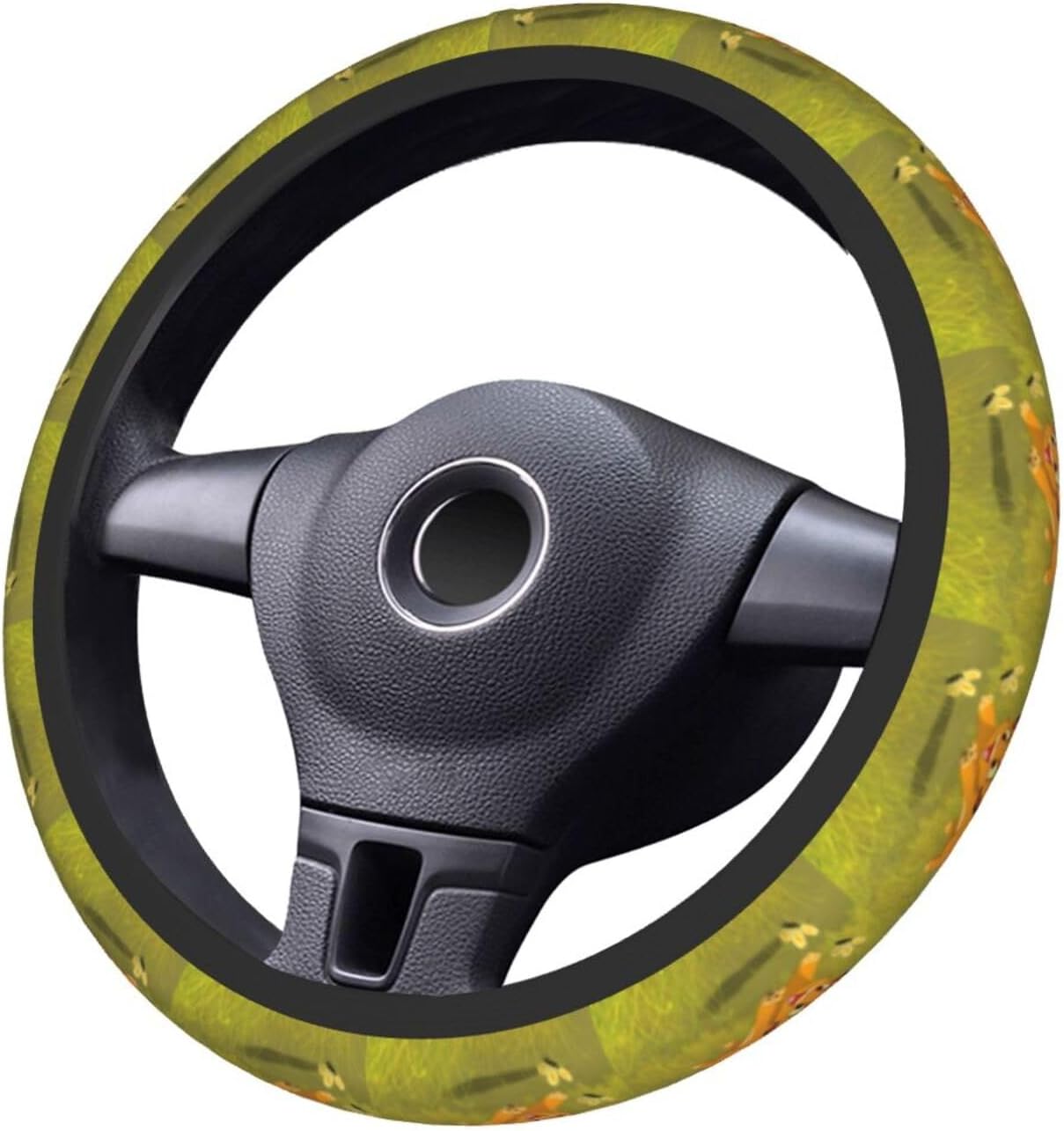 LK Steering Wheel Cover The Lion Cub Playing Pattern Driving Wheel Cover Colorful