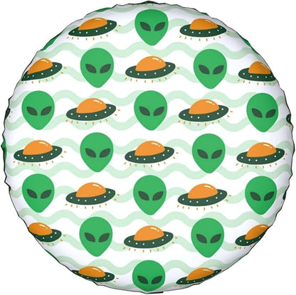 Alien Spare Tire Cover Alien And UFO Pattern Tire Covers White Green