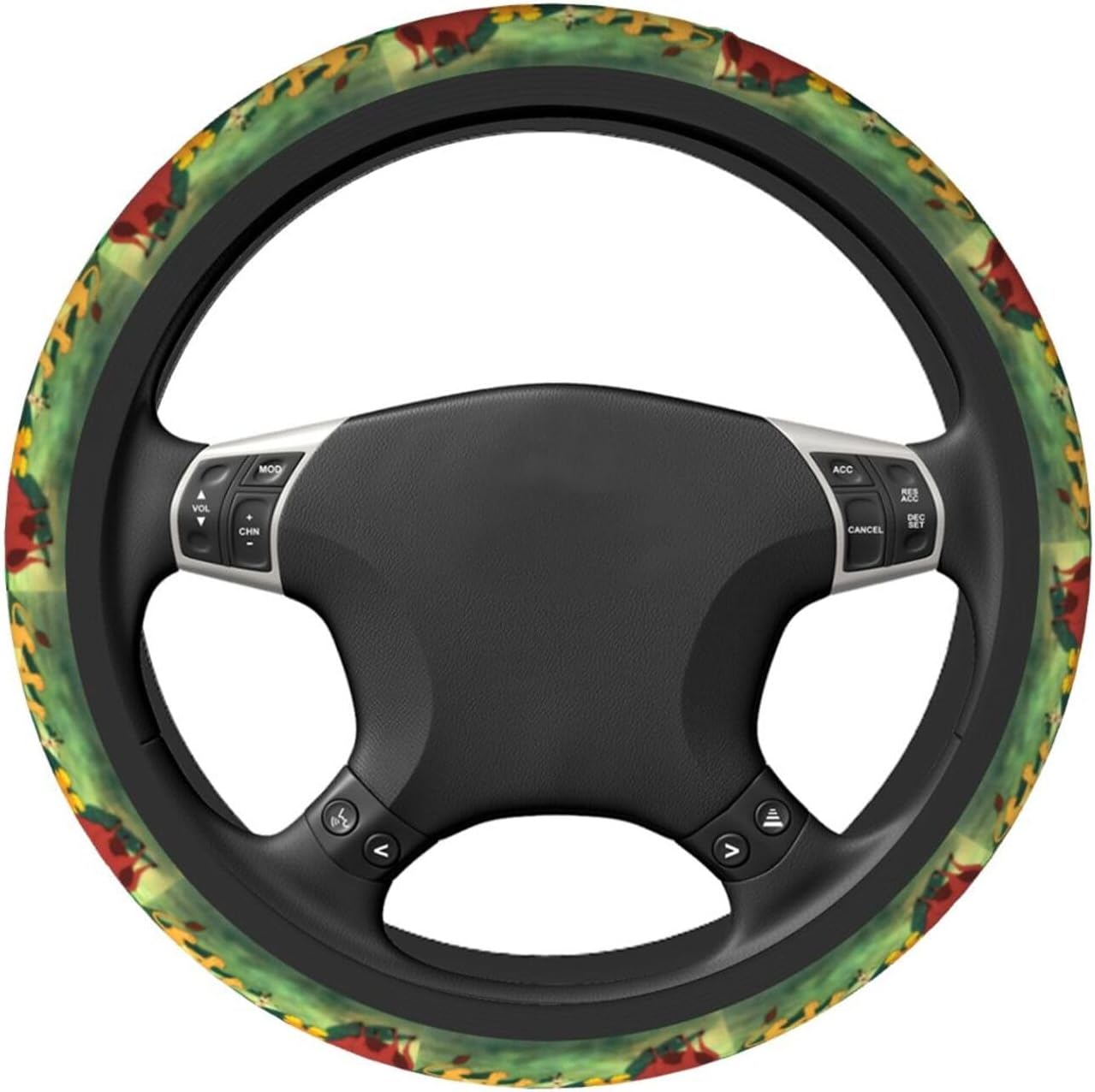 LK Steering Wheel Cover Simba Meets Nala Again Driving Wheel Cover Colorful