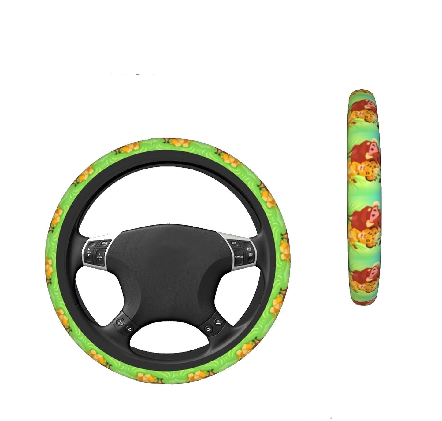 LK Steering Wheel Cover Simba Pumba And Timon Happy Driving Wheel Cover Colorful